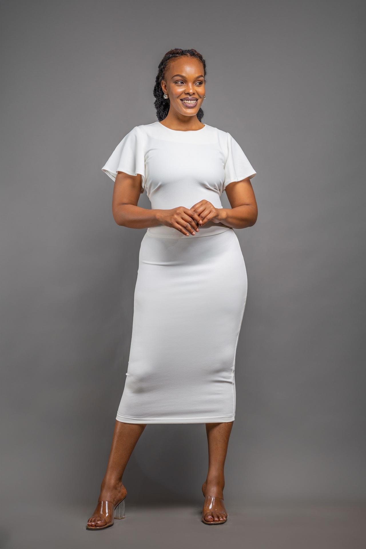 Office Skirt in Off white