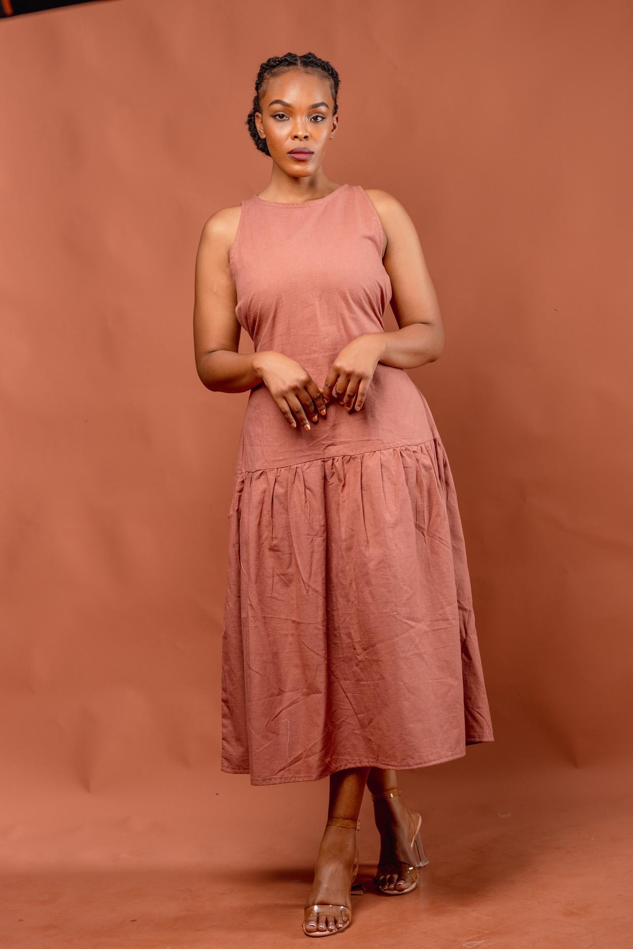 100% Cotton Drop-waist Dress in Unknown