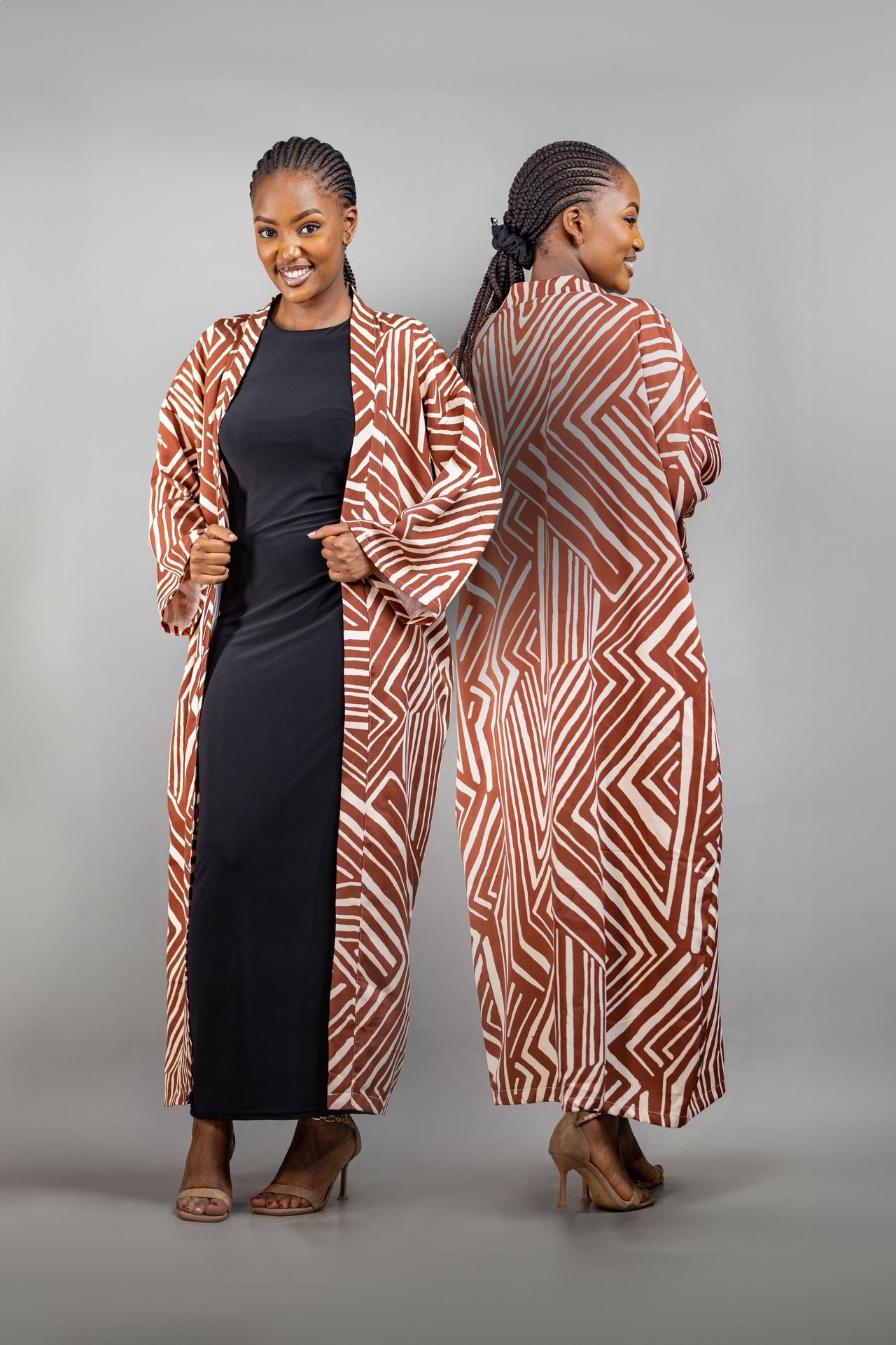 Kimono Pattern AZTEC in Brown