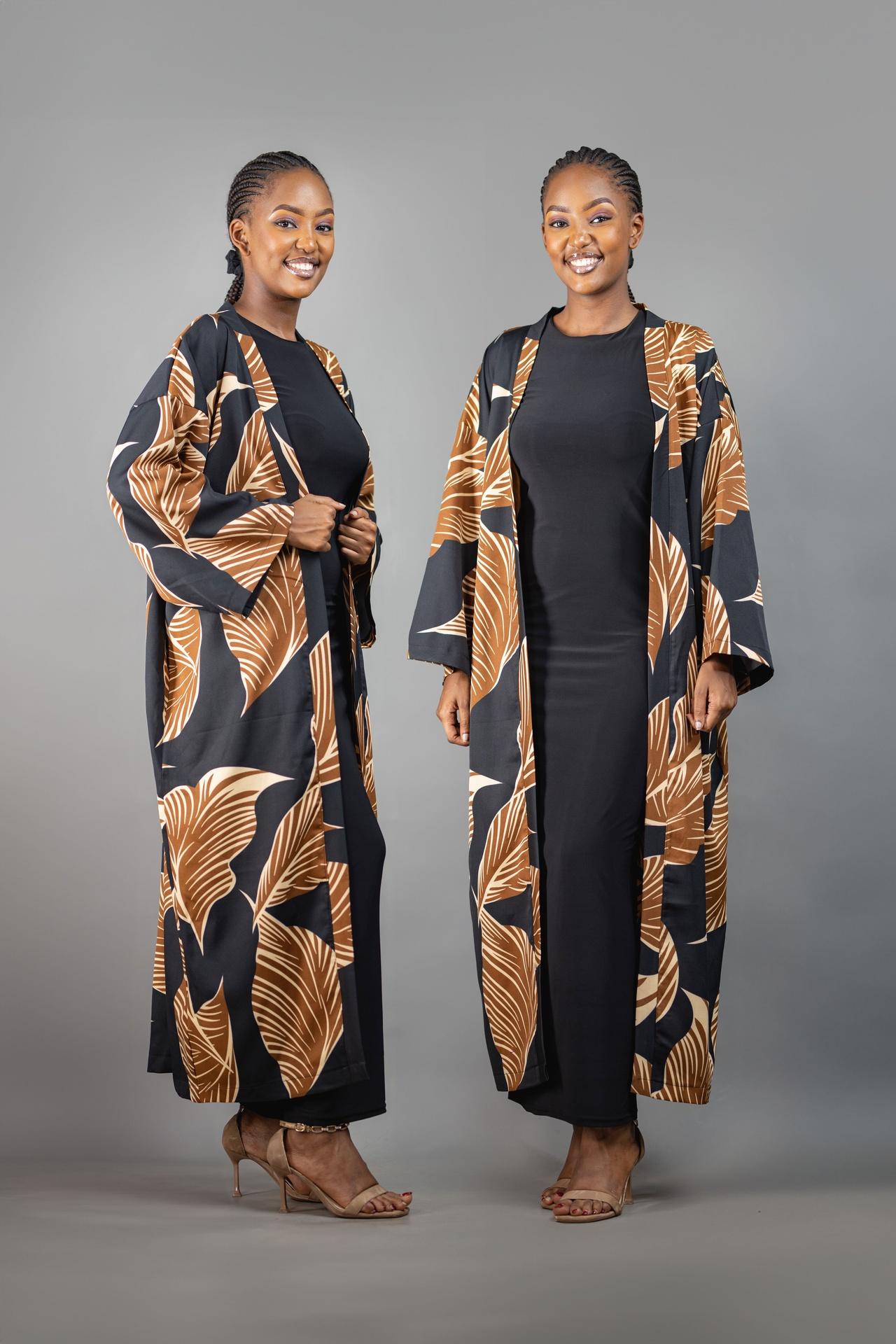 Kimono Pattern BOTANICAL  in Black