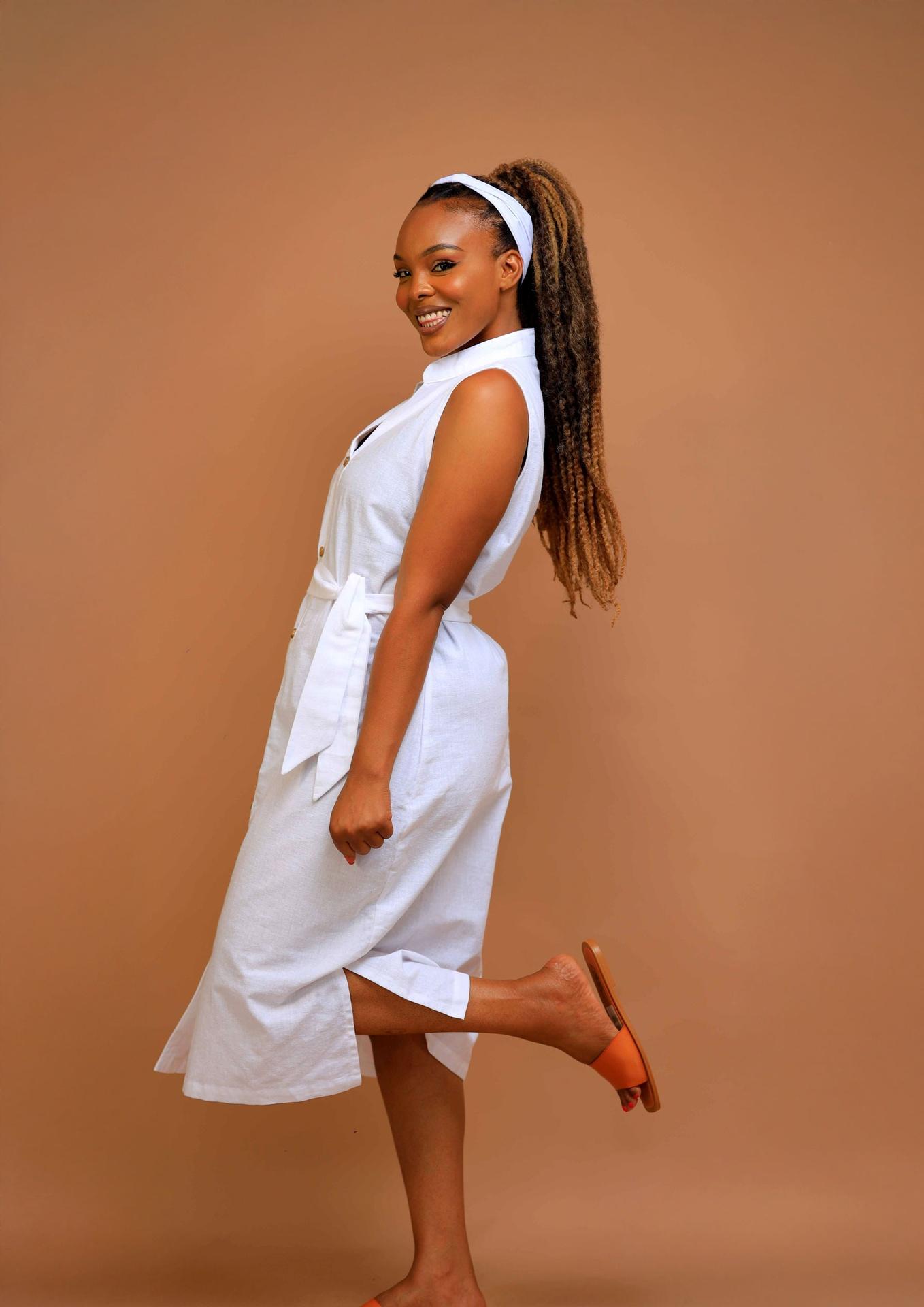 100% Cotton Button Shirt Dress in Unknown