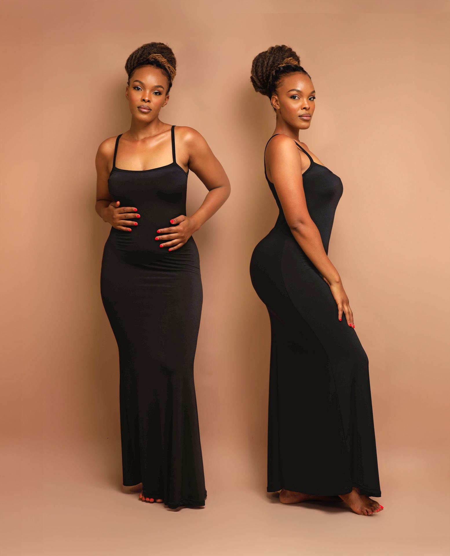 Maxi Dress Spaghetti in Black