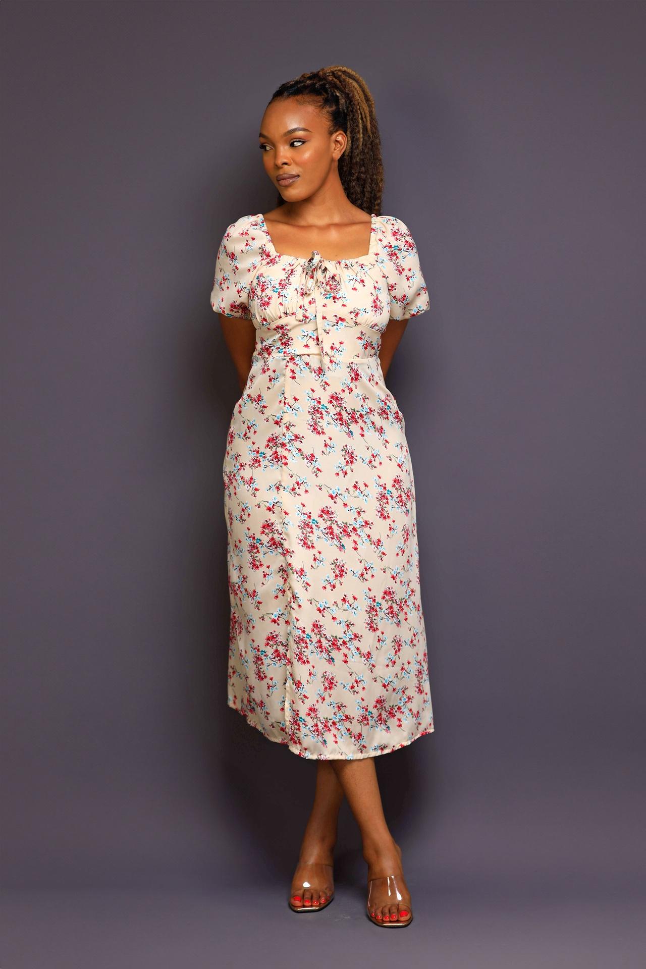 Sunny Flower Dress in Cream