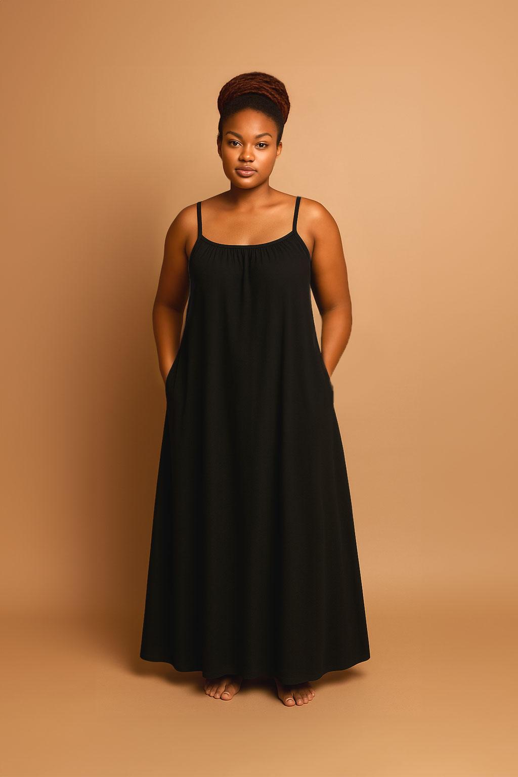 Simple Maxi Dress in Black