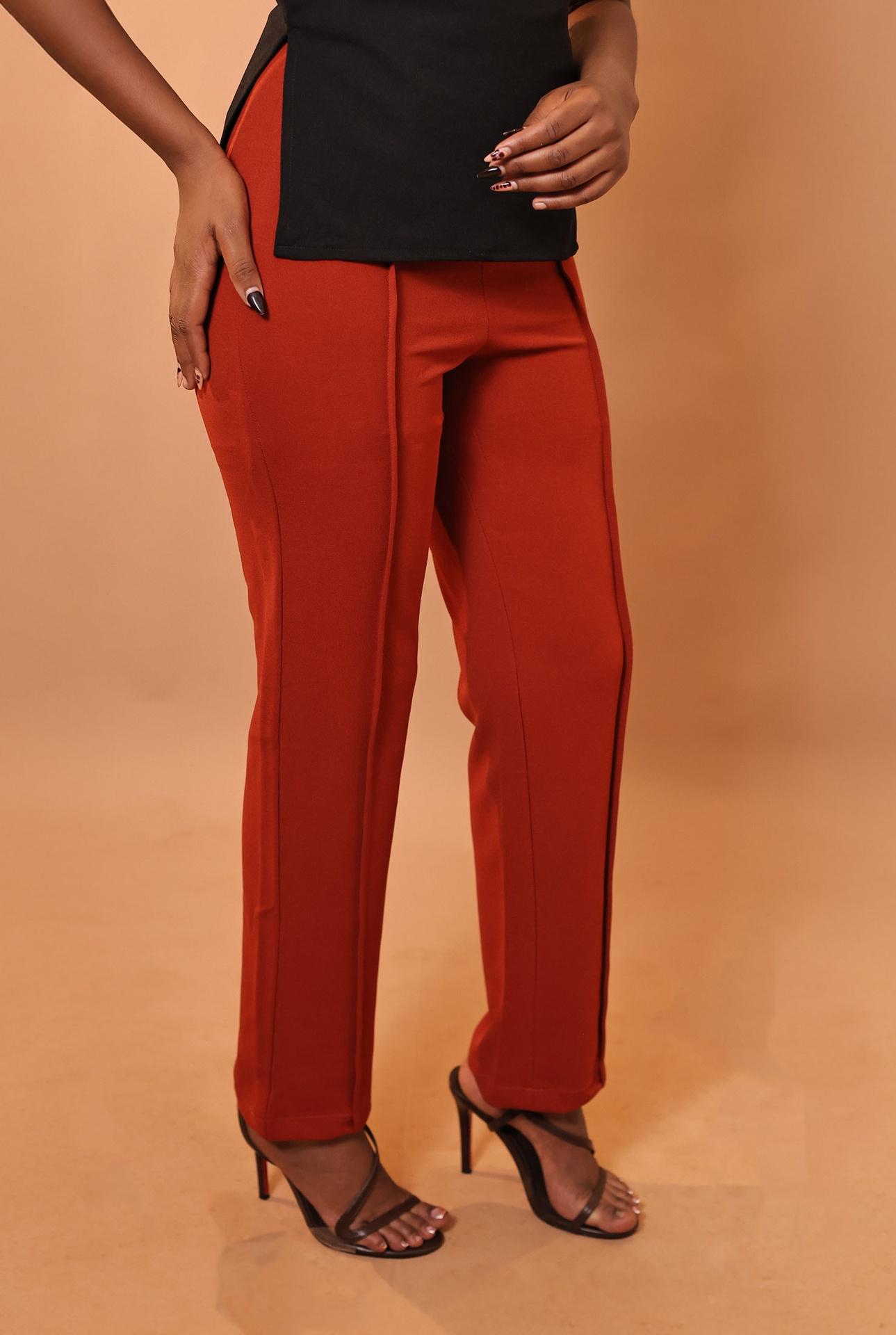 Pleated Stretchy Office Pants  in Unknown