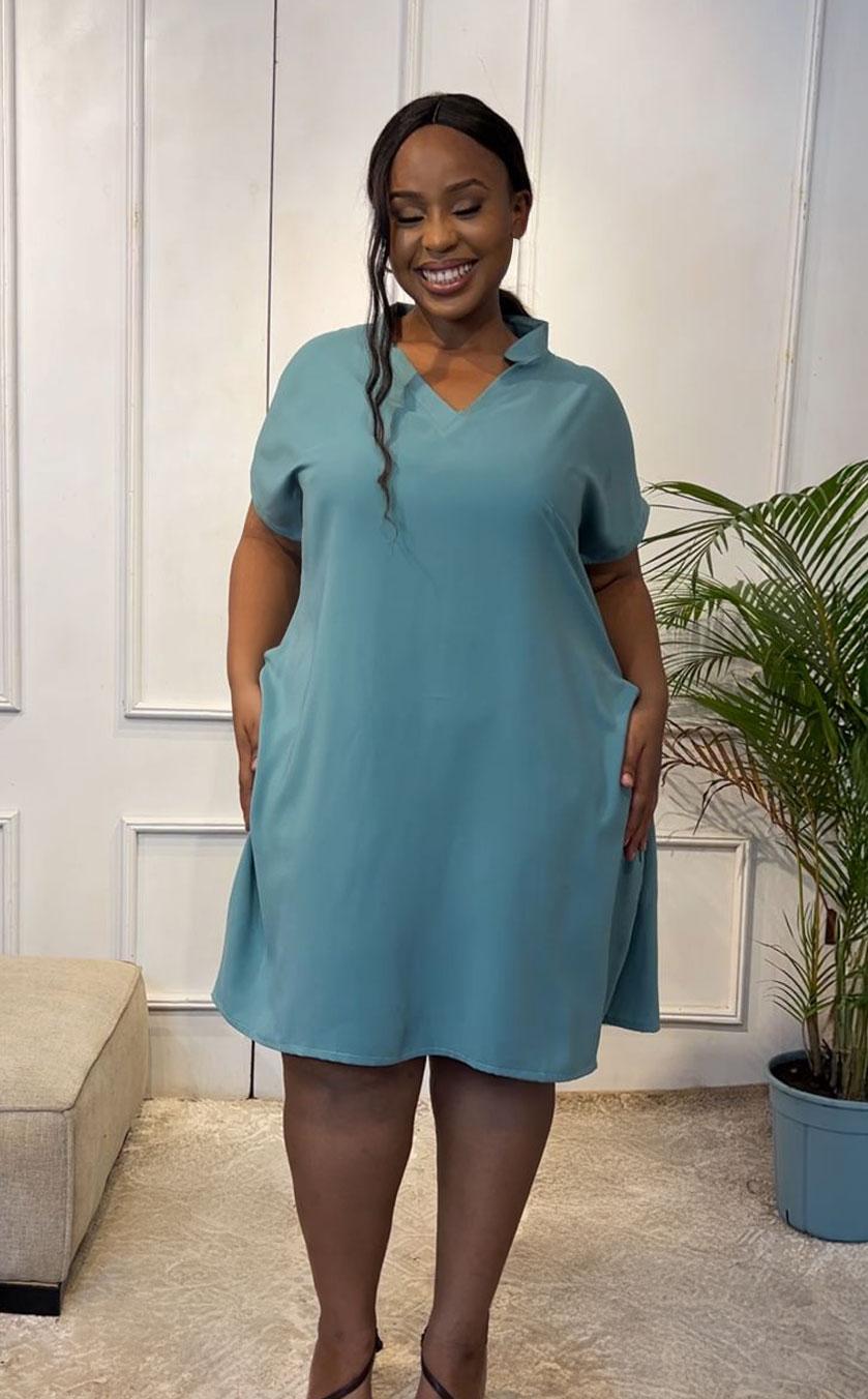 Short free Dress with collar in Unknown