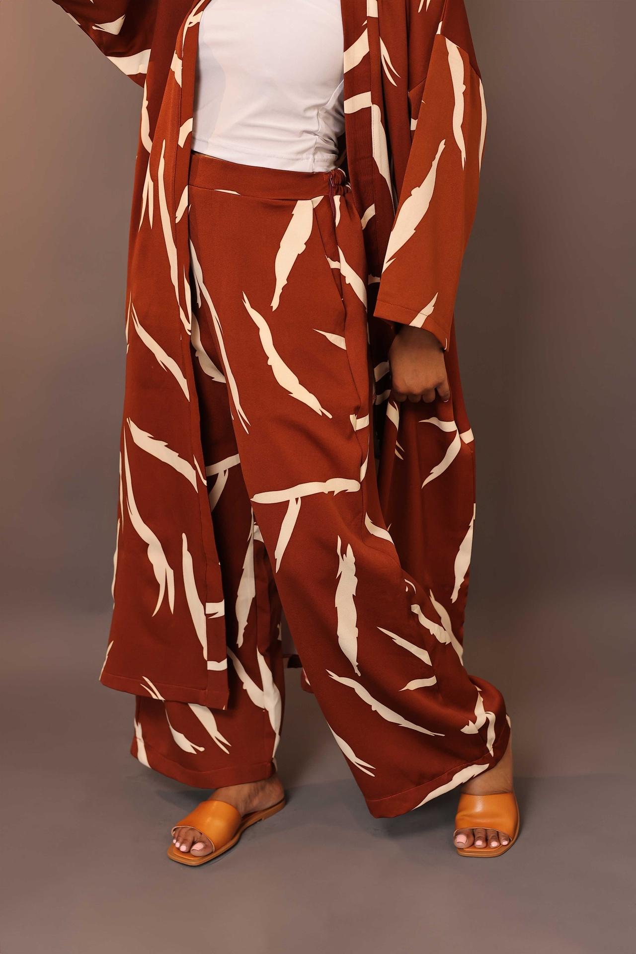 Pattern Wide Leg Pant Plume in Unknown