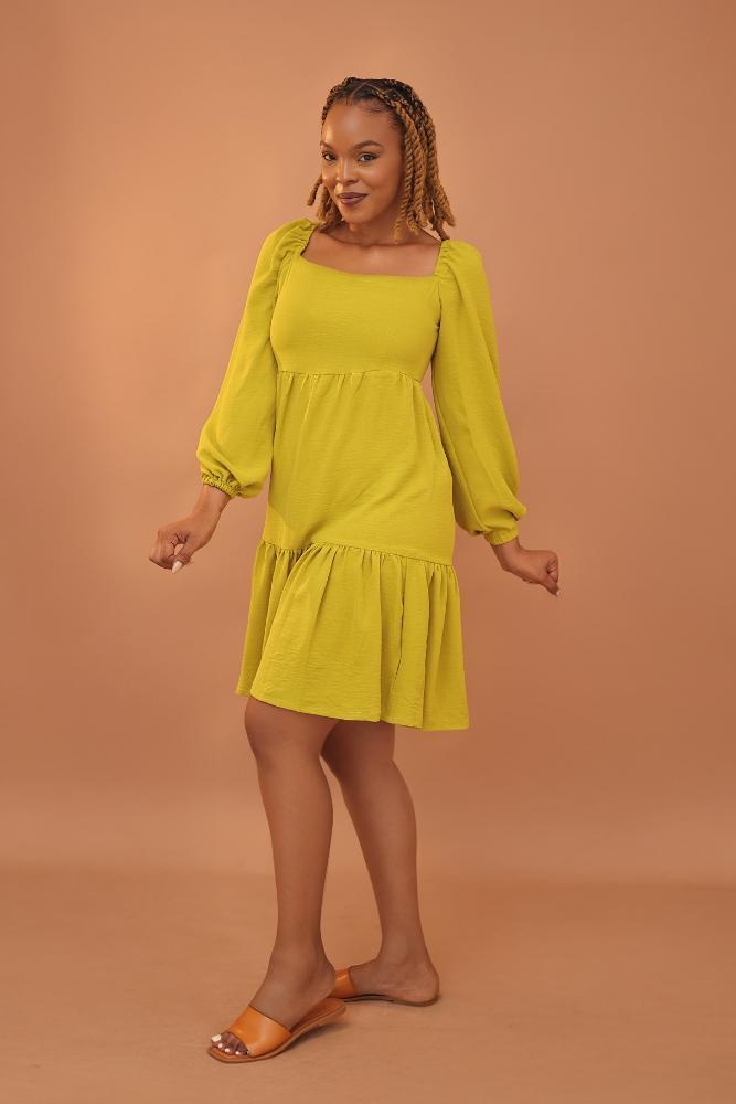 Puffy Sleeve Dress in Unknown