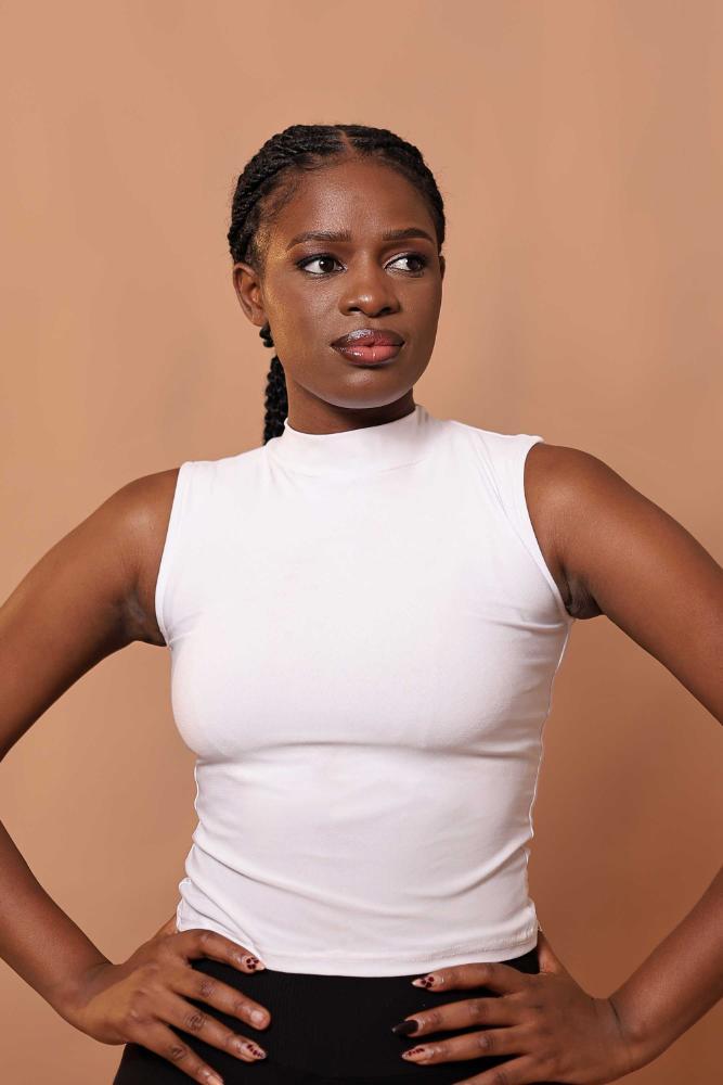 Sleeveless High Neck Basic Top in Unknown