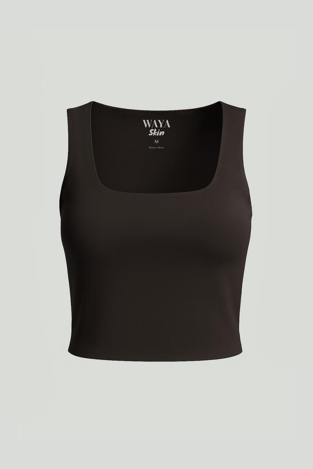 Basic Top Low Neck in Black